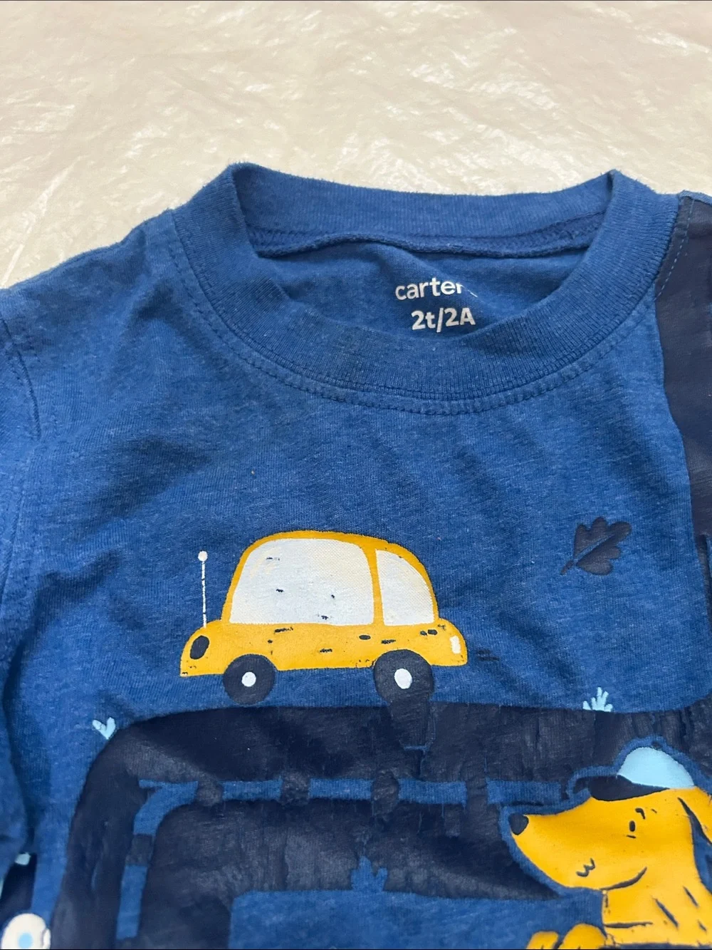 Cartier Blue Long Sleeve Tee with Yellow Car Graphic